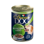 Bocconi premium con carne di selvaggina e riso Monge Special Dog 400gr