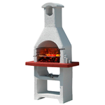 Barbecue bbq in muratura a carbonella 108x59x H21cm prefabricato + cappa CAYMAN