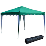 Gazebo Pieghevole Richiudibile a fisarmonica 3x3 mt in metallo Bianco Verde