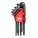 Usag Set 8 chiavi maschio lunghe testa sferica TORX® T10-45 officina 280LTSTX/S8