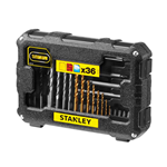 Stanley Assortimento 36 punte ed inserti per avvitare e svitare valigia STA7222