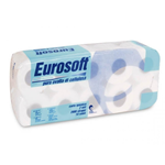 Confezione 10 Rotoli di Carta Igenica in pura cellulosa microgoffrata Eurosoft