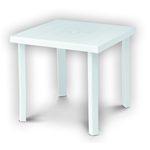Tavolo quadrato in plastica da Giardino 80x80 H72cm gambe smontabili BIANCO