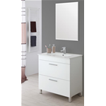 MOBILE MOBILETTO BAGNO COMPOSIZIONE LAVELLO CERAMICA + SPECCHIO BISELLATO STELLA