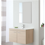 MOBILE MOBILETTO BAGNO SOSPESO COMPOSIZIONE LAVELLO CERAMICA + SPECCHIO STELLA