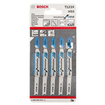 BOSCH 5 PEZZI LAMA SEGA SEGHETTO T123XF 74 MM ALLUMINIO TAGLIO LAMIERE TUBI