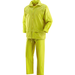 COMPLETO IMPERMEABILE ANTIPIOGGIA GIACCA PANTALONI IMPERMEABILI in PVC GIALLO