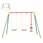 Altalena da giardino per bambini seggiolino 3 posti 294x166 H200 cm con cavallina