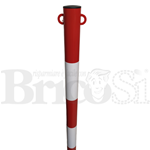 Paletto parapedonale Segnaletico Stradale acciaio Rosso bianco Ø 48/60 mm