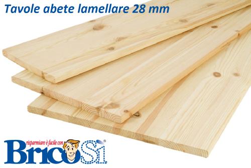 Tavola lamellare in legno di abete, 60 x 200 cm Sp 28 mm naturale