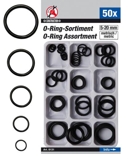 FERMEC SET GUARNIZIONI DI TENUTA O-RING GOMMA AD ANELLO Ø 5-20 PZ50 BGS8131