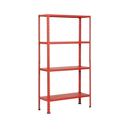 KIT MINI 4 RIPIANI 80X30 ACCIAIO VERNICIATO H151 ROSSO SCAFFALE SCAFFALI  COMPONIBILE