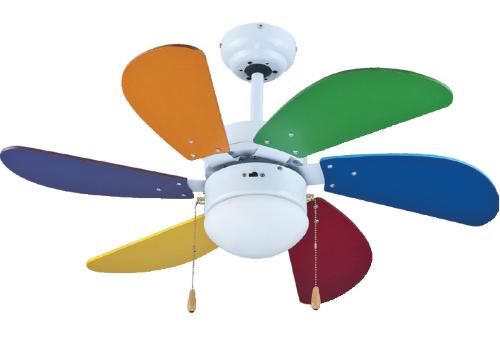 Zephir Ventilatore Lampadario a Soffitto con Luce Pale Colorate 90cm ZFS690C