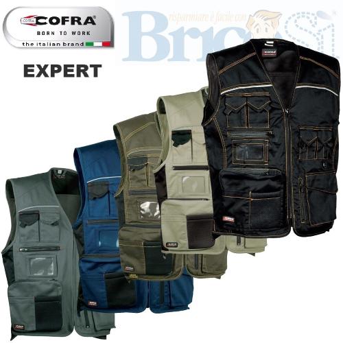 Gilet Uomo da Lavoro Smanicato Multitasca Cotone Cofra Expert (Taglia 54 -  Navy)