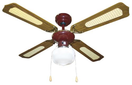 Ventilatore da Soffitto a 4 Pale in legno 107 cm con Luce