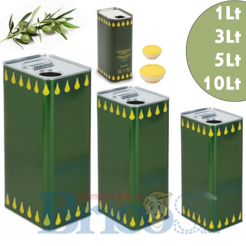 Lattina Latta Contenitore Tanica Recipiente Fusto Alimentare per Olio con  Tappo (5Lt - Con Tappo)