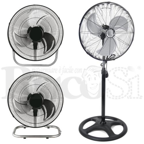 Ventilatore a piantana 3in1 oscillante colonna da terra o parete pale 45 cm