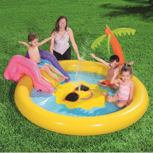 Bestway Piscina gonfiabile per Bambini con copertura Staccabile 140x140x114  cm