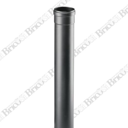 Tubo scarico fumi 100cm per stufa a pellet Ø80mm in acciaio smaltato nero  1,2mm