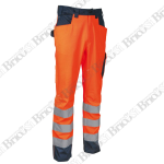 Pantaloni da lavoro multitasche alta visibilità Cofra Upata arancioni 