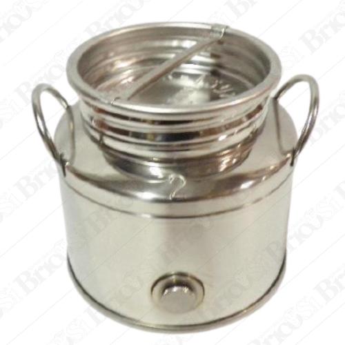 Contenitore Bidone Fusto in acciaio Inox 2 3 5 10 15 30 50 Litri per Vino  Olio MADE IN ITALY (2 Litri)