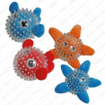 Palla pallina in gomma con peluche 9cm da masticare gioco per cani antistress