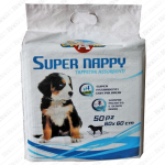 Tappetini traversine igieniche assorbenti Super Nappy per cani 60X60 50Pz