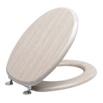 Sedile Copriwater Wc in legno MDF Ovale Universale Rovere Sbiancato mod. Ybo