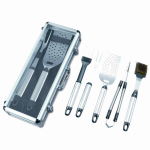 Set Kit 5 accessori attrezzi utensili Inox per Barbecue BBQ con valigetta