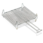 Griglia graticola doppia Gigante in acciaio cromato 46 x 41 cm per barbecue BBQ