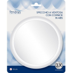 Specchio cosmetico tondo portatile trucco Zoom x3 con ventosa 19 cm