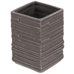 Bicchiere Porta spazzolino da bagno in ceramica Grigio mod. Brik