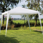 Gazebo 3x4 mt da giardino struttura in metallo con copertura PE Bianco 