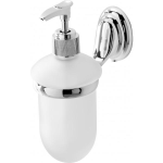 Dispenser sapone liquido da bagno in Cromall e vetro frost da Muro parete