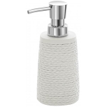 Dispenser sapone liquido da bagno in poliresina Bianco mod. Roll