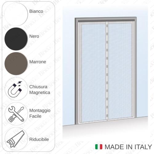Kit zanzariera Magnetix Plus chiusura magnetica 150x250 cm porta finestra  riducibile (Bianco)