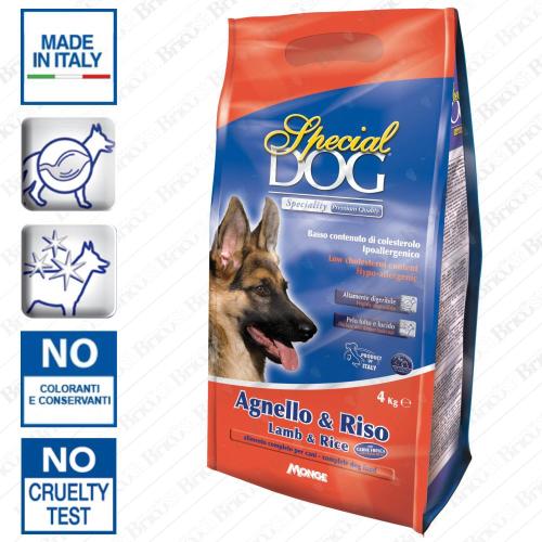 Crocchette con Agnello e Riso Special Dog Monge 15kg croccantini alimenti per  cani