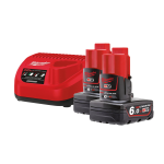 Milwaukee Kit Energy Pack 2 Batterie 6ah  + Caricabatteria M12 NRG-602