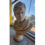 STATUA DECORATIVA IN PIETRA RICOSTRUITA BUSTO CARACALLA H70 INVECCHIATA