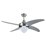 Ventilatore a soffitto con lampada 4 pale 130cm Argento Zephir ZFR4121S 