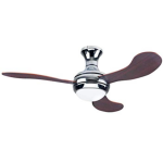 Ventilatore a soffitto con lampada 4 pale 130cm wengè Zephir ZFR3132M