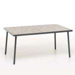 Tavolo da esterno in metallo 156x93 cm colore antracite piano gres porcellanato