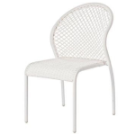 Sedia polyrattan da giardino Jadis Bianco impilabile in acciaio 52,5 x 66,5 x 86,5 cm