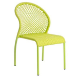 Sedia polyrattan da giardino Jadis verde impilabile in acciaio 52,5 x 66,5 x 86,5 cm