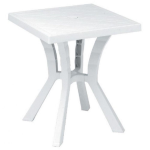 Tavolo in plastica da giardino 60x60 cm gambe smontabili Rigoletto bianco