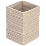 Bicchiere Porta spazzolino da bagno in ceramica beige mod. Brik