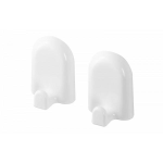 Set 2 Ganci appendiabito multiuso bianchi in plastica ABS mod. Gioia