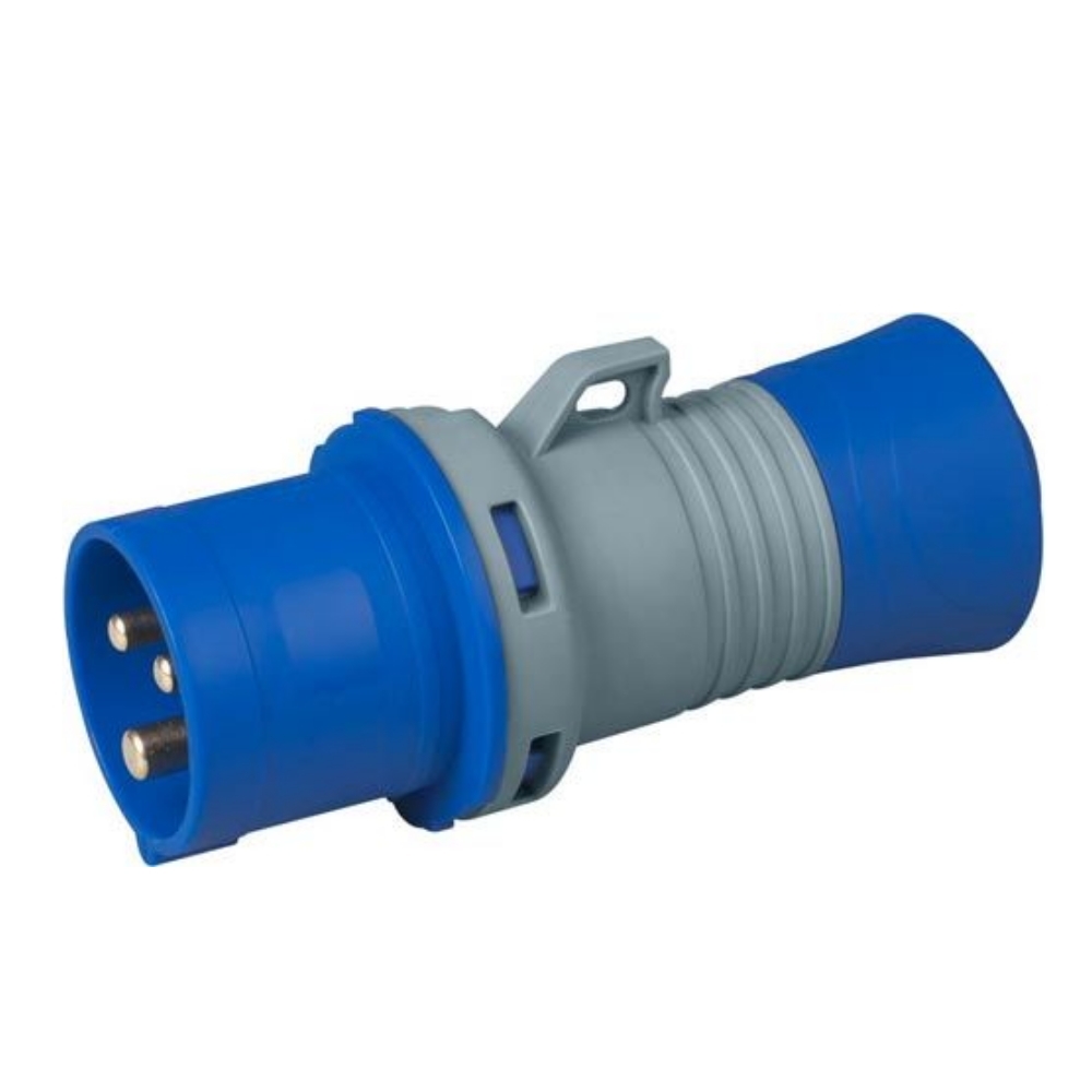 Spina E Presa Industriale MASO 32A 220V IP44 Blu - 3 Pin 2P+T Impermeabile Per Cantiere