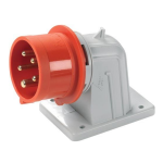 Spina industriale fissa da parete inclinata a 90° bassa tensione CEE 3P+E 16A 380V