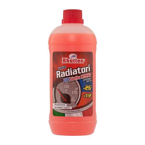 RUTTHEN LIQUIDO ANTIGELO RADIATORI AUTO ROSSO -26° +112° ECOBIOFLU